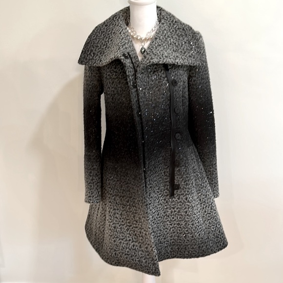 Alice & Olivia ombre wool ALine coat with sequin detail - Picture 5 of 13